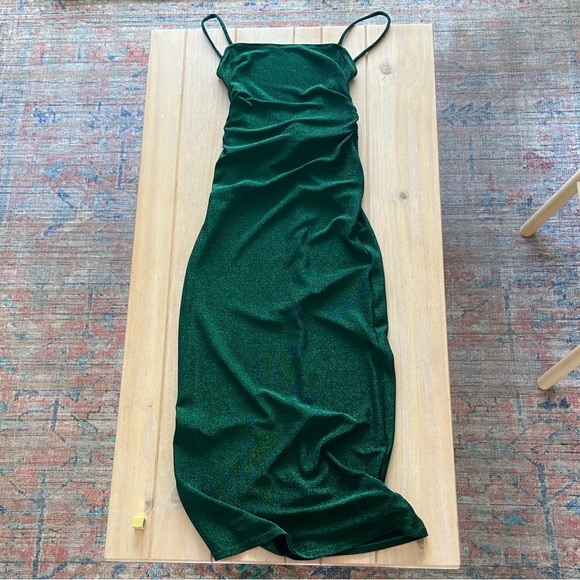 Reformation Dresses & Skirts - Reformation Breslin Low Back Midi Dress Emerald Sparkle | worn once